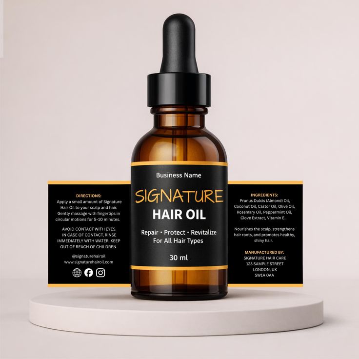 Hair Oil Label